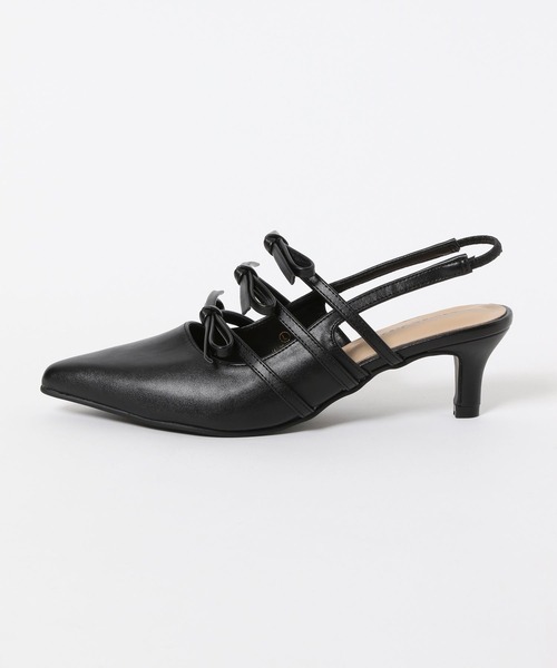 mysty woman(ミスティウーマン)の「リボンミュール 492310(パンプス・レディース・ブラック/ゴールド・MEDIUM/LARGE)」の3枚目の写真