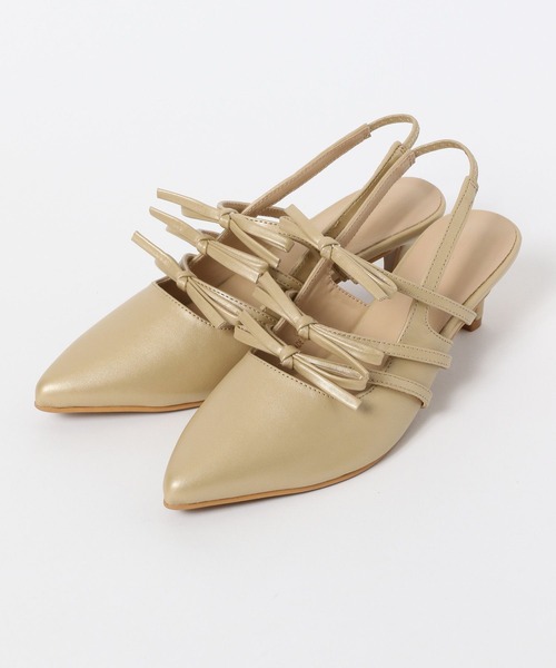 mysty woman(ミスティウーマン)の「リボンミュール 492310(パンプス・レディース・ブラック/ゴールド・MEDIUM/LARGE)」の12枚目の写真