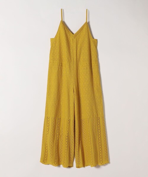 quaranciel(カランシエル)の「quaranciel:〈洗濯機可能〉コットン レース 刺繍 キャミソール サロペット(サロペット/オーバーオール・レディース・ブラック/イエロー・ONE SIZE)」の3枚目の写真