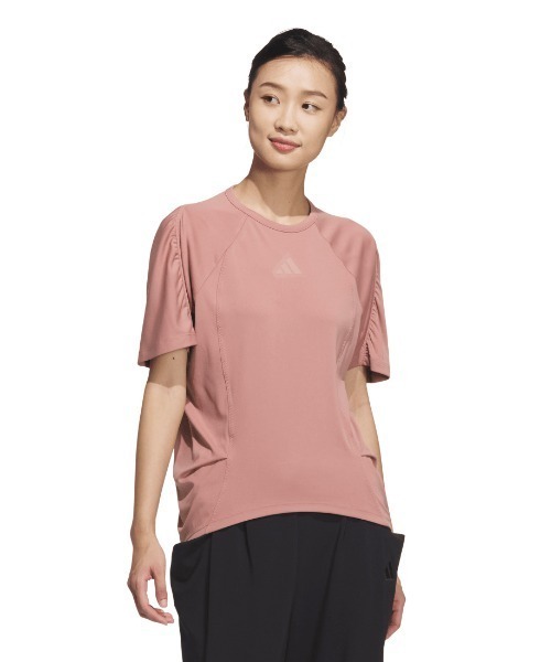 adidas（アディダス）の「アディダス adidas Lux AC リラックス 半袖Tシャツ（Tシャツ/カットソー・レディース・ブラック/サーモンピンク/オレンジ・S/M/L）」の2枚目の写真