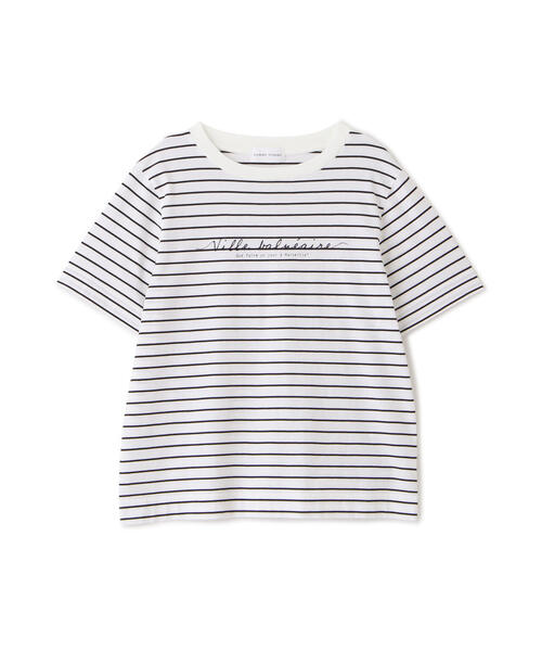 human woman（ヒューマンウーマン）の「◆天竺ボーダーロゴＴシャツ（Tシャツ/カットソー・レディース・ブラック系その他3・MEDIUM）」の13枚目の写真