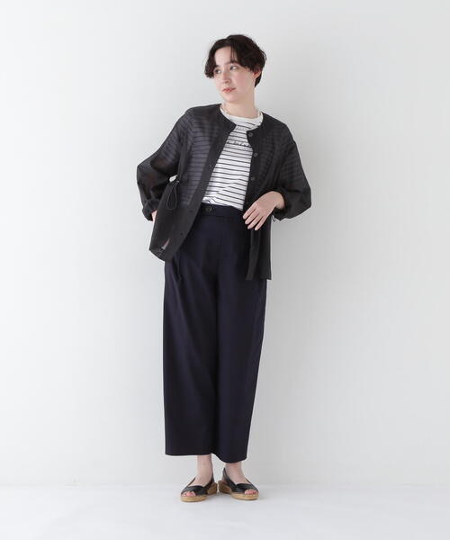 human woman（ヒューマンウーマン）の「◆天竺ボーダーロゴＴシャツ（Tシャツ/カットソー・レディース・ブラック系その他3・MEDIUM）」の10枚目の写真