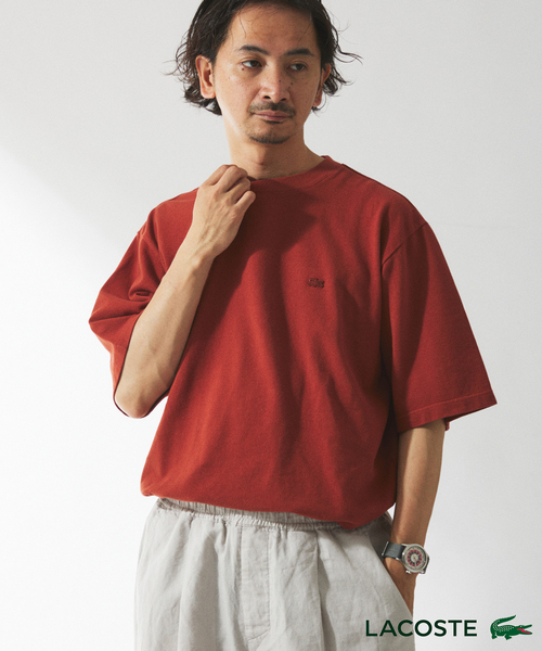 Hidetaka Tada　ラコステ リネンシャツ オレンジ LACOSTE オレンジ リネンシャツ 麻100% ラコステジャパン - メルカリ