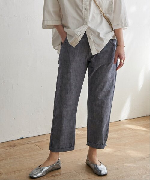 LBC(エルビーシー)の「コットンシャンブレーテーパードパンツ(その他パンツ・レディース・ブラック/チャコール/ネイビー/ベージュ/ピンク・S/M/L)」の6枚目の写真