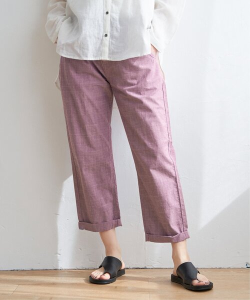 LBC(エルビーシー)の「コットンシャンブレーテーパードパンツ(その他パンツ・レディース・ブラック/チャコール/ネイビー/ベージュ/ピンク・S/M/L)」の8枚目の写真