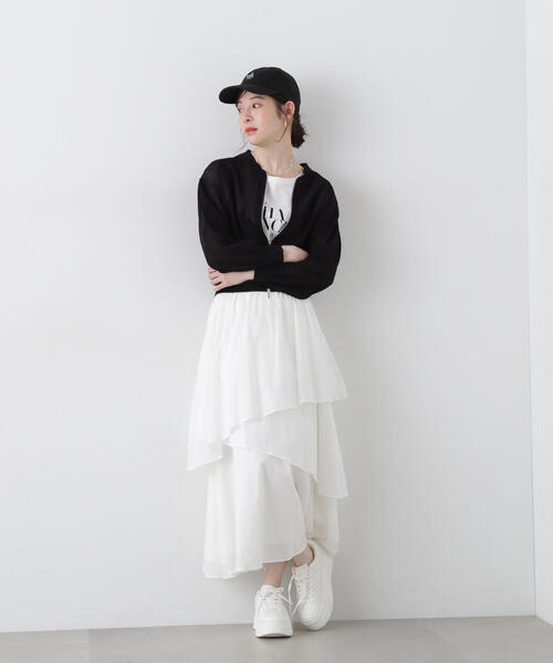 PROPORTION BODY DRESSING（プロポーションボディドレッシング）の「シアーニットブルゾン / 1215155401（テーラードジャケット・レディース・ブラック/ホワイト/ベージュ・FREE）」の22枚目の写真