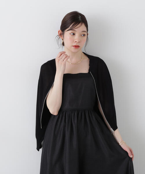 PROPORTION BODY DRESSING（プロポーションボディドレッシング）の「シアーニットブルゾン / 1215155401（テーラードジャケット・レディース・ブラック/ホワイト/ベージュ・FREE）」の12枚目の写真