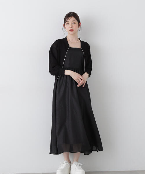 PROPORTION BODY DRESSING（プロポーションボディドレッシング）の「シアーニットブルゾン / 1215155401（テーラードジャケット・レディース・ブラック/ホワイト/ベージュ・FREE）」の13枚目の写真