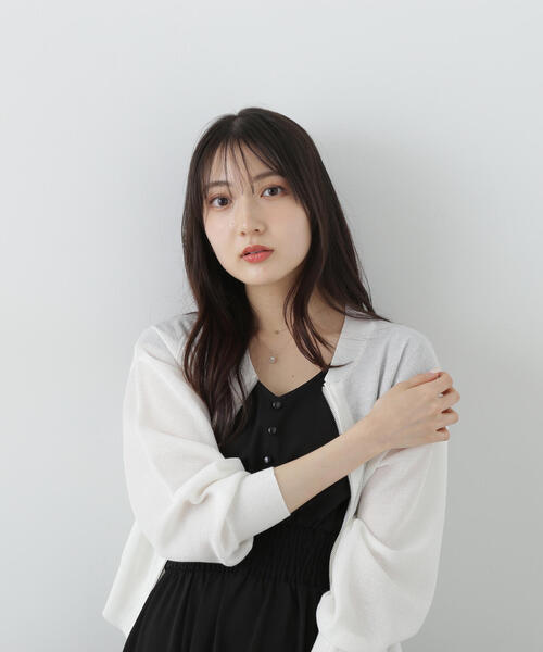 PROPORTION BODY DRESSING（プロポーションボディドレッシング）の「シアーニットブルゾン / 1215155401（テーラードジャケット・レディース・ブラック/ホワイト/ベージュ・FREE）」の18枚目の写真