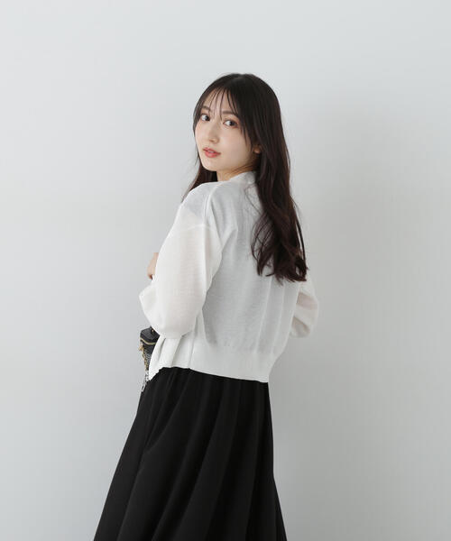 PROPORTION BODY DRESSING（プロポーションボディドレッシング）の「シアーニットブルゾン / 1215155401（テーラードジャケット・レディース・ブラック/ホワイト/ベージュ・FREE）」の19枚目の写真