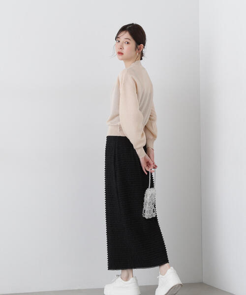 PROPORTION BODY DRESSING（プロポーションボディドレッシング）の「シアーニットブルゾン / 1215155401（テーラードジャケット・レディース・ブラック/ホワイト/ベージュ・FREE）」の6枚目の写真