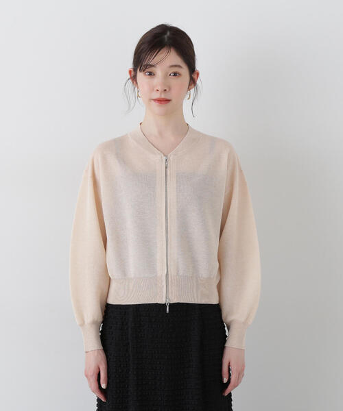 PROPORTION BODY DRESSING（プロポーションボディドレッシング）の「シアーニットブルゾン / 1215155401（テーラードジャケット・レディース・ブラック/ホワイト/ベージュ・FREE）」の9枚目の写真