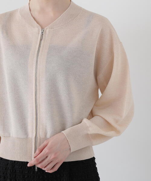 PROPORTION BODY DRESSING（プロポーションボディドレッシング）の「シアーニットブルゾン / 1215155401（テーラードジャケット・レディース・ブラック/ホワイト/ベージュ・FREE）」の10枚目の写真