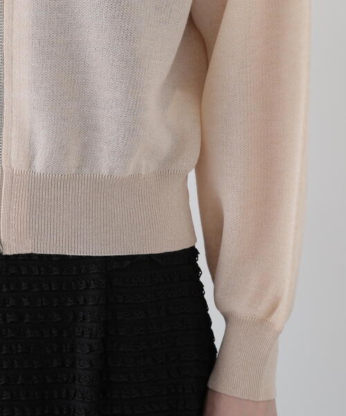 PROPORTION BODY DRESSING（プロポーションボディドレッシング）の「シアーニットブルゾン / 1215155401（テーラードジャケット・レディース・ブラック/ホワイト/ベージュ・FREE）」の11枚目の写真