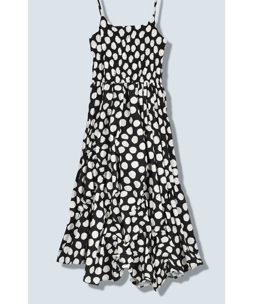 OMMO(オーエムエムオー)の「IRREGULAR SHIRRING CAMI OP(ワンピース・レディース・ブラック系その他/ブラック/パープル・SMALL/MEDIUM)」の2枚目の写真