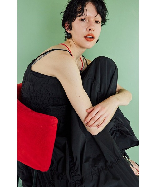 OMMO(オーエムエムオー)の「IRREGULAR SHIRRING CAMI OP(ワンピース・レディース・ブラック系その他/ブラック/パープル・SMALL/MEDIUM)」の10枚目の写真