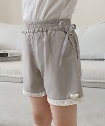 aimoha（アイモハ）の「【aimoha-KIDS-】リボン＆レース＆ハート付きショートパンツ（その他パンツ・キッズ）」
