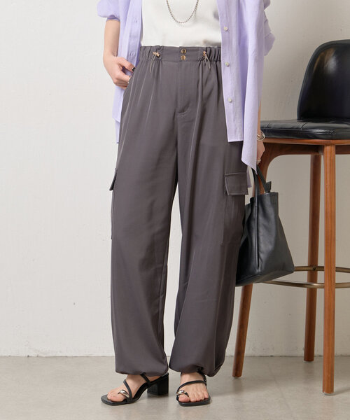 Jena espace merveilleux（ジェナ　エスパスメルヴェイユ）の「トロミパラシュートパンツ（その他パンツ・レディース・チャコールグレー/ベージュ/ミント・FREE）」の8枚目の写真