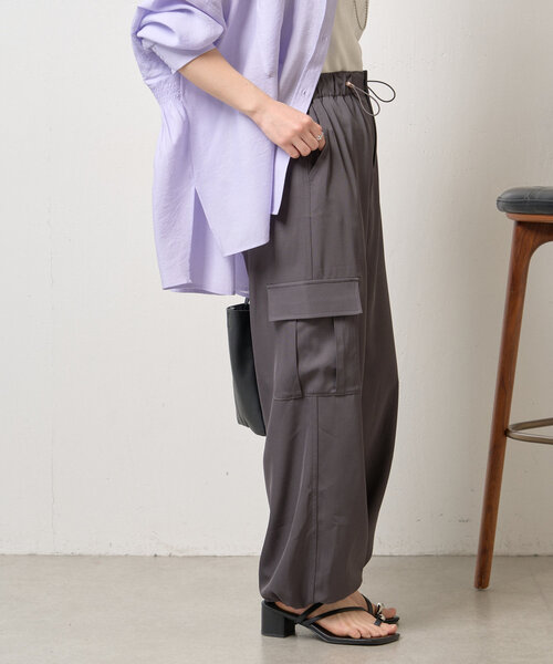 Jena espace merveilleux（ジェナ　エスパスメルヴェイユ）の「トロミパラシュートパンツ（その他パンツ・レディース・チャコールグレー/ベージュ/ミント・FREE）」の10枚目の写真