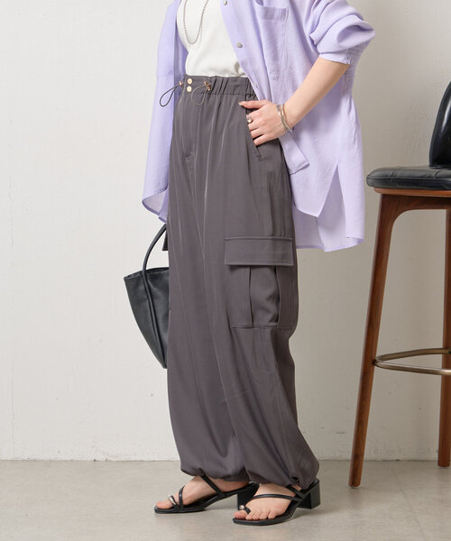 Jena espace merveilleux（ジェナ　エスパスメルヴェイユ）の「トロミパラシュートパンツ（その他パンツ・レディース・チャコールグレー/ベージュ/ミント・FREE）」の11枚目の写真