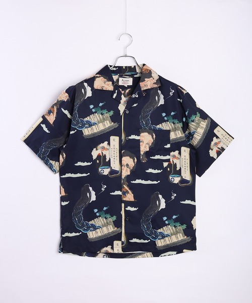 WESTSEA(ウエストシー)の「葛飾北斎 アート 半袖オープンカラーシャツ(シャツ/ブラウス・メンズ・ブラック/ホワイト/ネイビー/ライトベージュ/ダークネイビー/ベージュ・XL/M/L)」の16枚目の写真