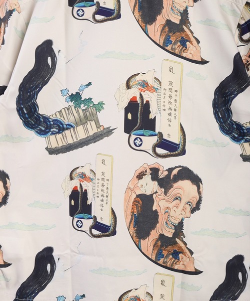 WESTSEA(ウエストシー)の「葛飾北斎 アート 半袖オープンカラーシャツ(シャツ/ブラウス・メンズ・ブラック/ホワイト/ネイビー/ライトベージュ/ダークネイビー/ベージュ・XL/M/L)」の21枚目の写真