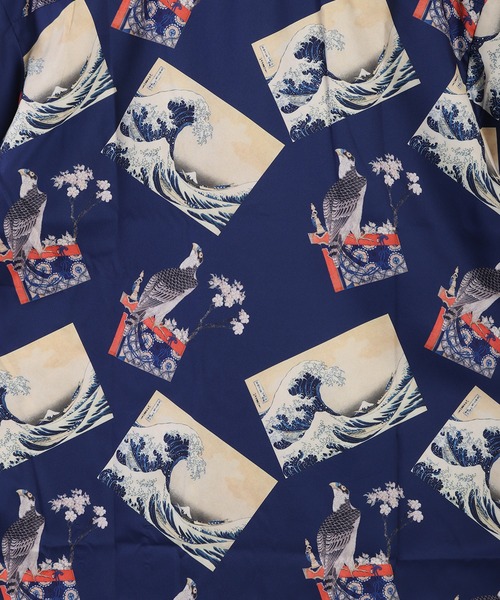 WESTSEA(ウエストシー)の「葛飾北斎 アート 半袖オープンカラーシャツ(シャツ/ブラウス・メンズ・ブラック/ホワイト/ネイビー/ライトベージュ/ダークネイビー/ベージュ・XL/M/L)」の19枚目の写真