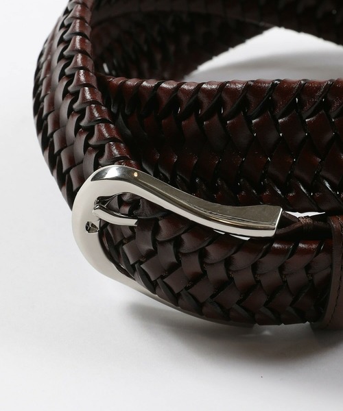 MEN'S BIGI（メンズビギ）の「【DOMODOSSOLA】レザーメッシュプレーンベルト（ベルト・メンズ・ネイビー/ブラウン/ブラック・03/02）」の4枚目の写真