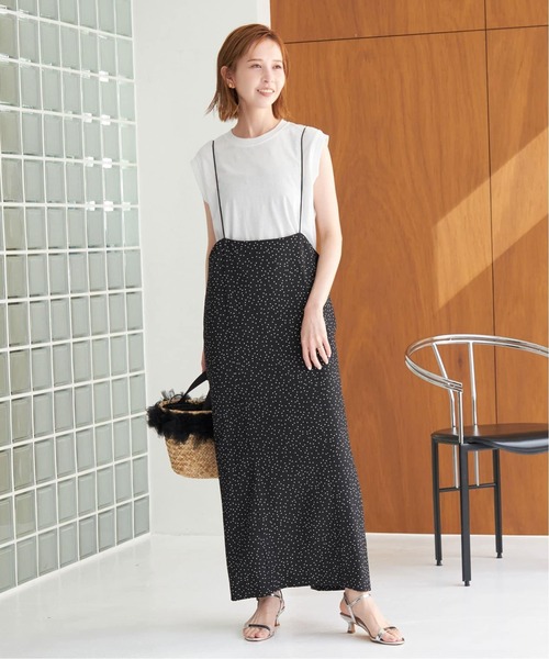 SLOBE IENA(スローブイエナ)の「《追加/2枚セット》アイラインキャミワンピース×ノースリーブTEEセット(ワンピース・レディース・ブラック/ブラックミックス・FREE)」の14枚目の写真