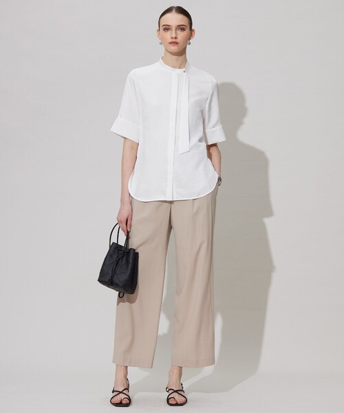 WEB限定カラーあり・洗える】Back Satin Amunzen キーネック