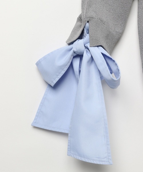 3.3 Field Trip （3.3フィールドトリップ）の「3.3 Field Trip／リボンレイヤードカーディガン（カーディガン/ボレロ・レディース・ネイビー/グレー/オフホワイト・FREE）」の20枚目の写真