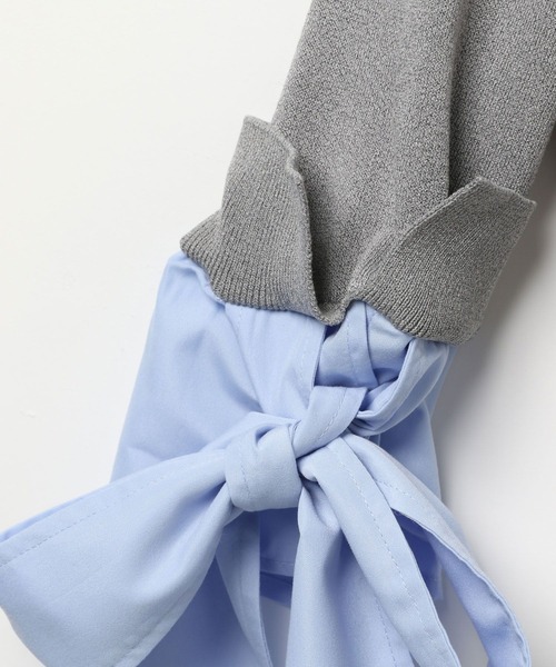 3.3 Field Trip （3.3フィールドトリップ）の「3.3 Field Trip／リボンレイヤードカーディガン（カーディガン/ボレロ・レディース・ネイビー/グレー/オフホワイト・FREE）」の21枚目の写真