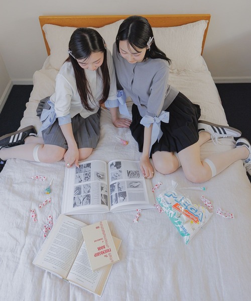 3.3 Field Trip （3.3フィールドトリップ）の「3.3 Field Trip／リボンレイヤードカーディガン（カーディガン/ボレロ・レディース・ネイビー/グレー/オフホワイト・FREE）」の4枚目の写真