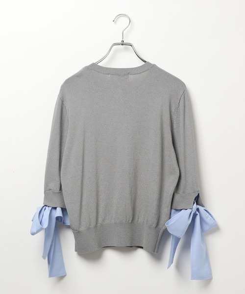 3.3 Field Trip （3.3フィールドトリップ）の「3.3 Field Trip／リボンレイヤードカーディガン（カーディガン/ボレロ・レディース・ネイビー/グレー/オフホワイト・FREE）」の15枚目の写真