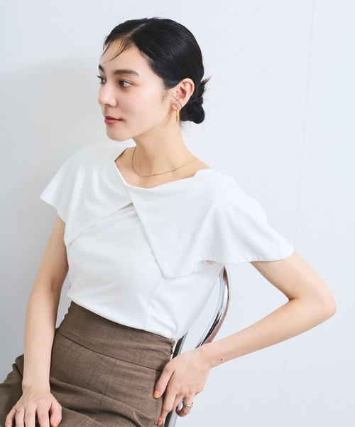セール】【WEB限定】ビッグカラーペプラムカットソー（Tシャツ