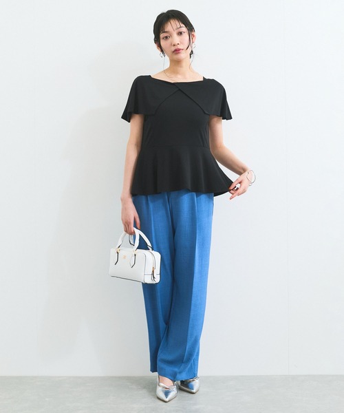 セール】【WEB限定】ビッグカラーペプラムカットソー（Tシャツ