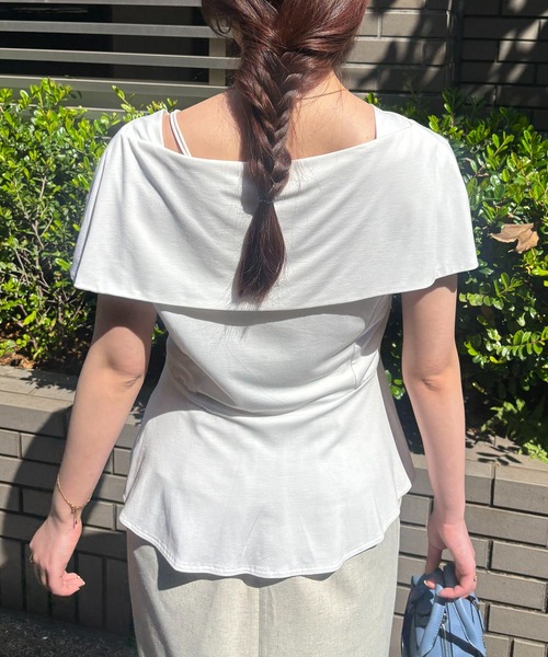 VIS(ビス)の「【WEB限定】ビッグカラーペプラムカットソー(Tシャツ/カットソー・レディース・ホワイト/ブラック/ピンク・FREE)」の11枚目の写真