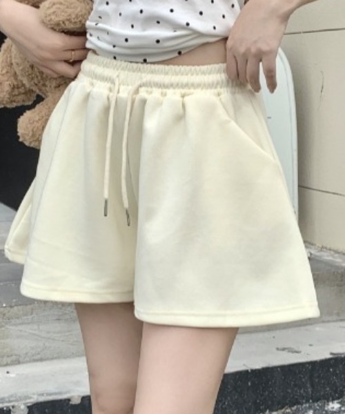 Teem Store(チームストア)の「スウェットフレアショートパンツ(スウェットパンツ・レディース・アイボリー/ブラック/グレー・S/M)」の13枚目の写真