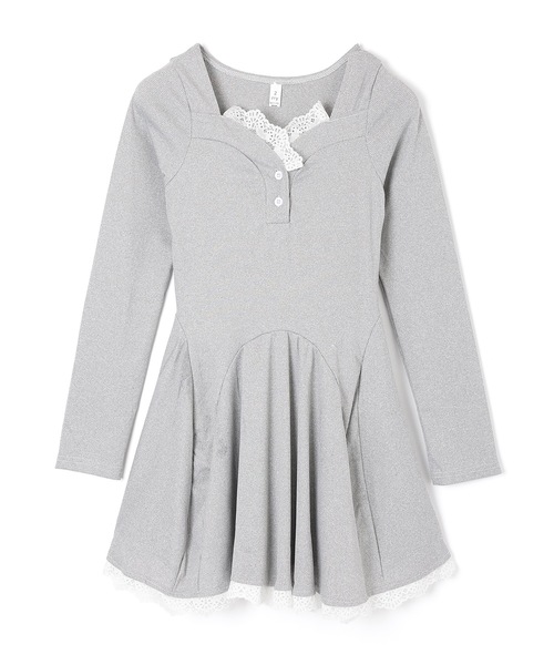 M DOLLY（エムドリー）の「fiocco lace mini dress/フィオッコレースミニドレス（ワンピース・レディース・グレー/ブラック・FREE）」の15枚目の写真
