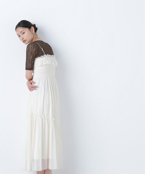 ま*ん様 NBB ♡ 【上西星来さんコラボ】フリルシャーリングキャミワンピース NATURAL BEAUTY BASIC（ナチュラルビューティーベーシック）の