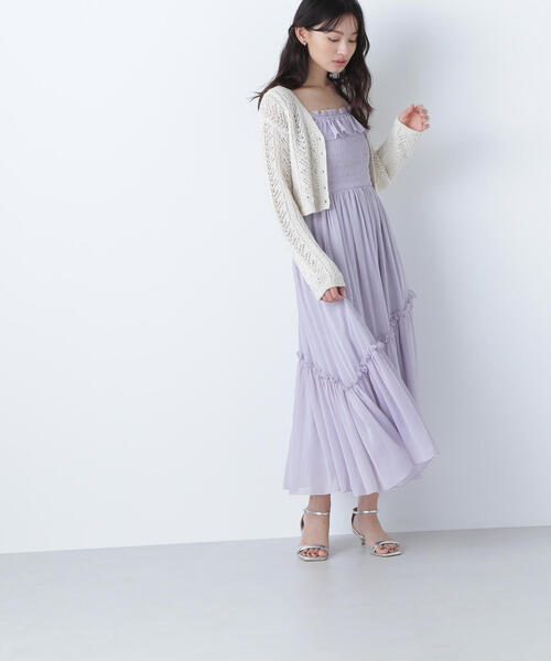 ま*ん様 NBB ♡ 【上西星来さんコラボ】フリルシャーリングキャミワンピース NATURAL BEAUTY BASIC（ナチュラルビューティーベーシック）の