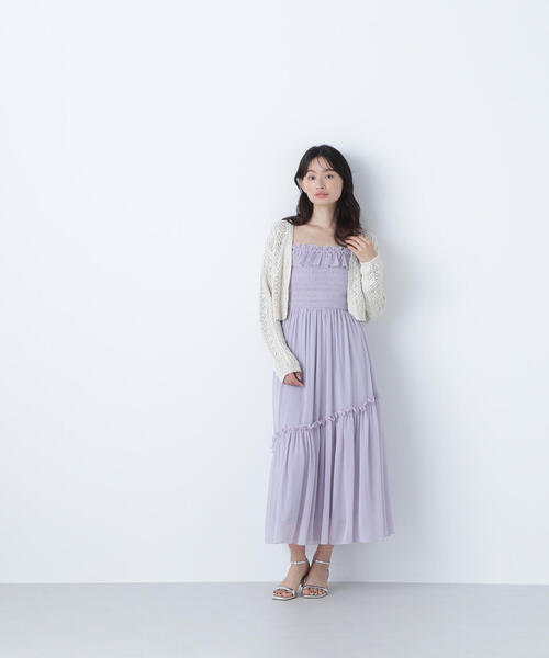 ま*ん様 NBB ♡ 【上西星来さんコラボ】フリルシャーリングキャミワンピース NATURAL BEAUTY BASIC（ナチュラルビューティーベーシック）の