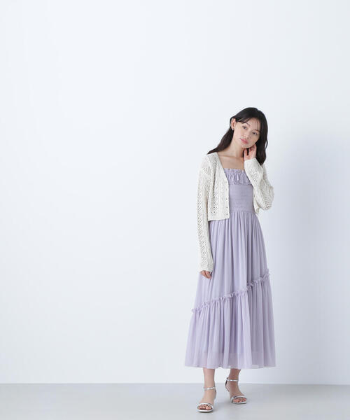 ま*ん様 NBB ♡ 【上西星来さんコラボ】フリルシャーリングキャミワンピース NATURAL BEAUTY BASIC（ナチュラルビューティーベーシック）の