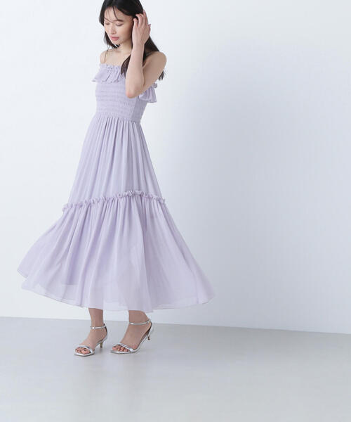 ま*ん様 NBB ♡ 【上西星来さんコラボ】フリルシャーリングキャミワンピース NATURAL BEAUTY BASIC（ナチュラルビューティーベーシック）の
