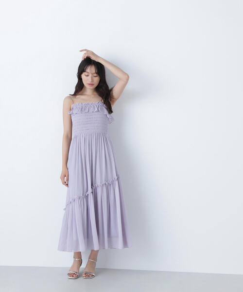 ま*ん様 NBB ♡ 【上西星来さんコラボ】フリルシャーリングキャミワンピース NATURAL BEAUTY BASIC（ナチュラルビューティーベーシック）の