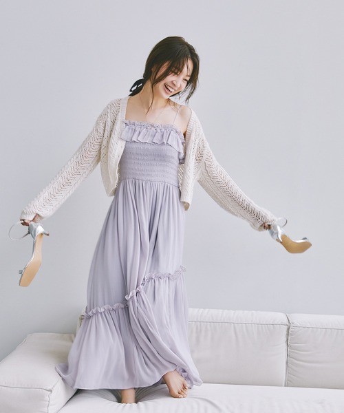 ま*ん様 NBB ♡ 【上西星来さんコラボ】フリルシャーリングキャミワンピース NATURAL BEAUTY BASIC（ナチュラルビューティーベーシック）の