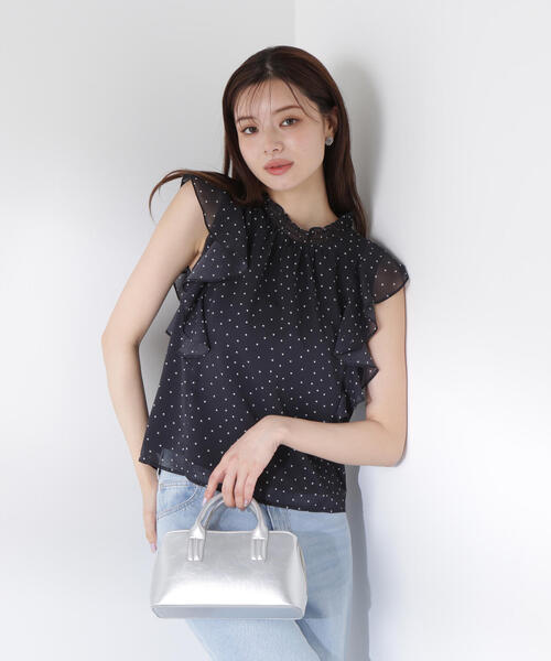 PROPORTION BODY DRESSING（プロポーションボディドレッシング）の「ドット柄ブラウス / 1215210605（シャツ/ブラウス・レディース・ブラック/ホワイト系その他/ブラウン・FREE）」の4枚目の写真