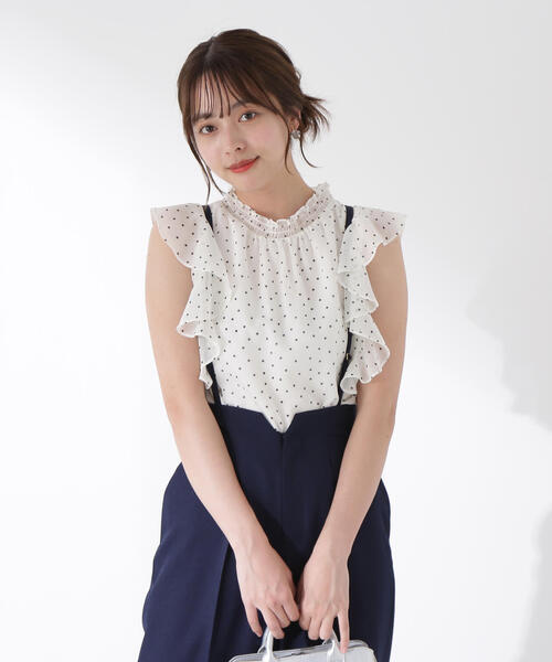 プロポーションボディドレッシング ドット柄半袖ブラウス PROPORTION BODY DRESSING｜ドット柄半袖ブラウス | Rakuten