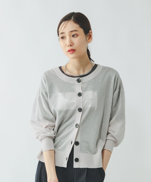 GLOBAL WORK（グローバルワーク）の「シアークルーカーディガン/288084（カーディガン/ボレロ・レディース・ブラック/ライトグレー/レッド・LARGE/MEDIUM）」の3枚目の写真