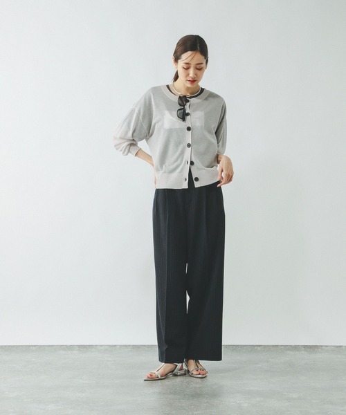 GLOBAL WORK（グローバルワーク）の「シアークルーカーディガン/288084（カーディガン/ボレロ・レディース・ブラック/ライトグレー/レッド・LARGE/MEDIUM）」の9枚目の写真